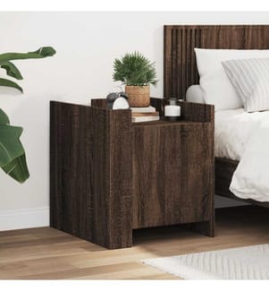Table de chevet chêne marron 45x50x50 cm bois d'ingénierie