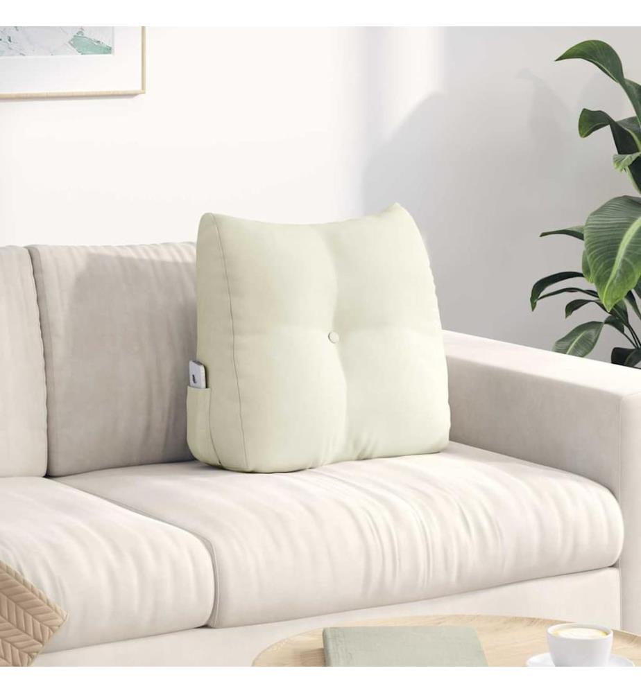 Rücken Kissen Creme 45 x 24 x 50 cm Samt