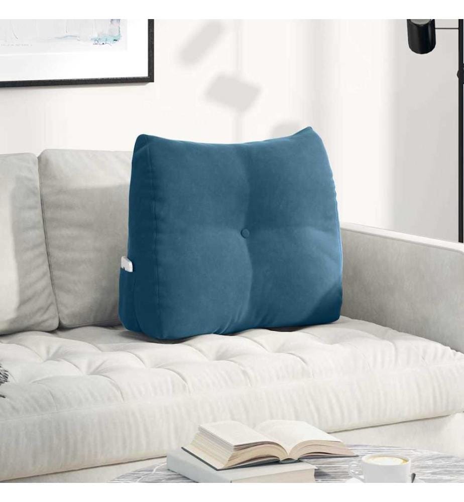 Coussin de Dos Bleu 60 x 24 x 50 cm Velours