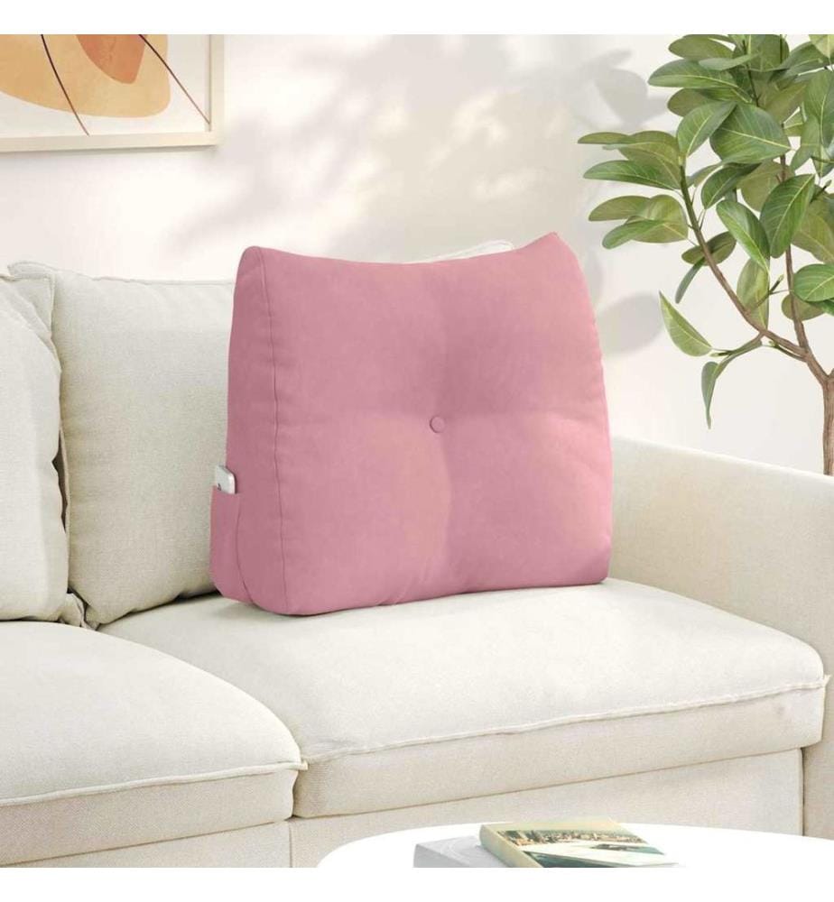 Coussin de Dos Rose 60 x 24 x 50 cm Velours