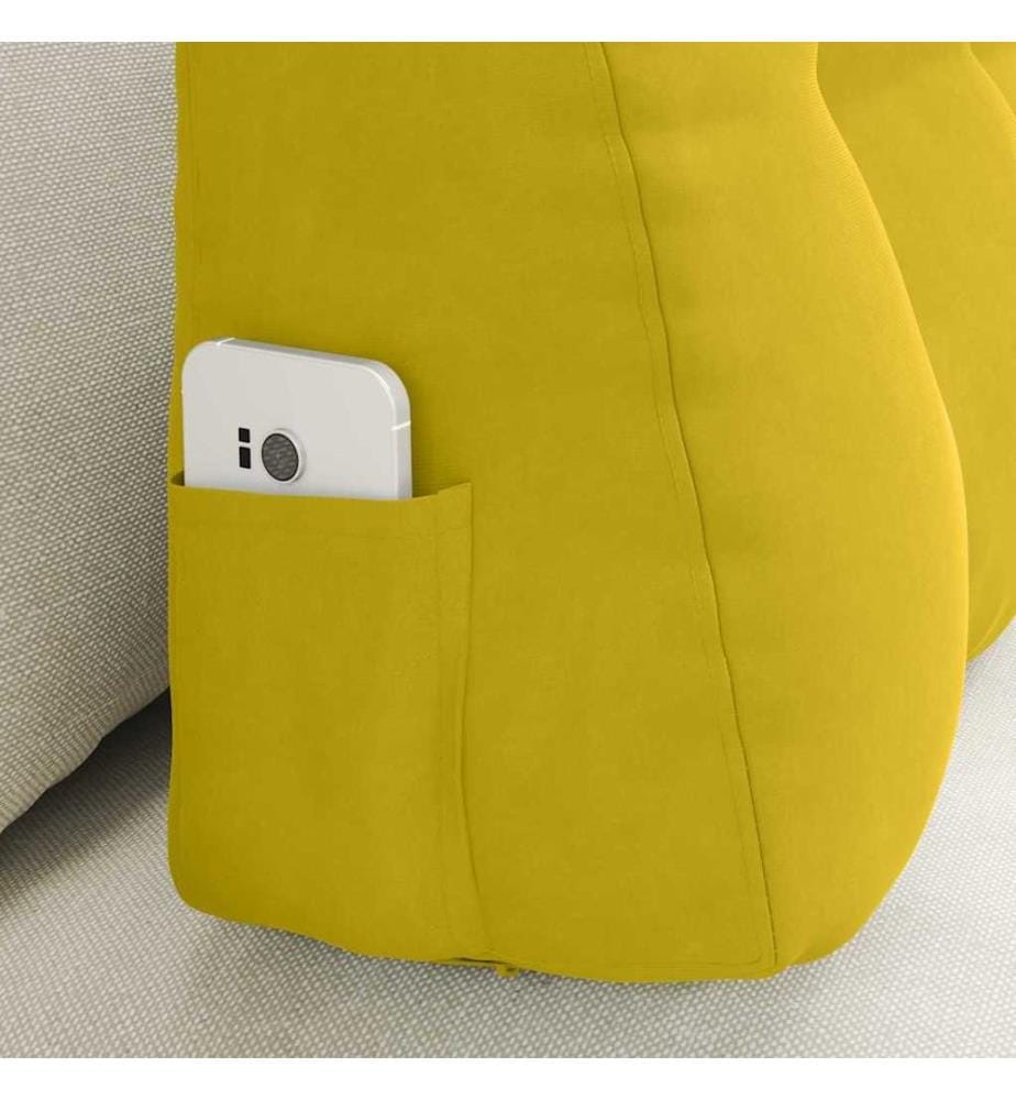 Coussin de Dos Jaune 80 x 24 x 50 cm Velours