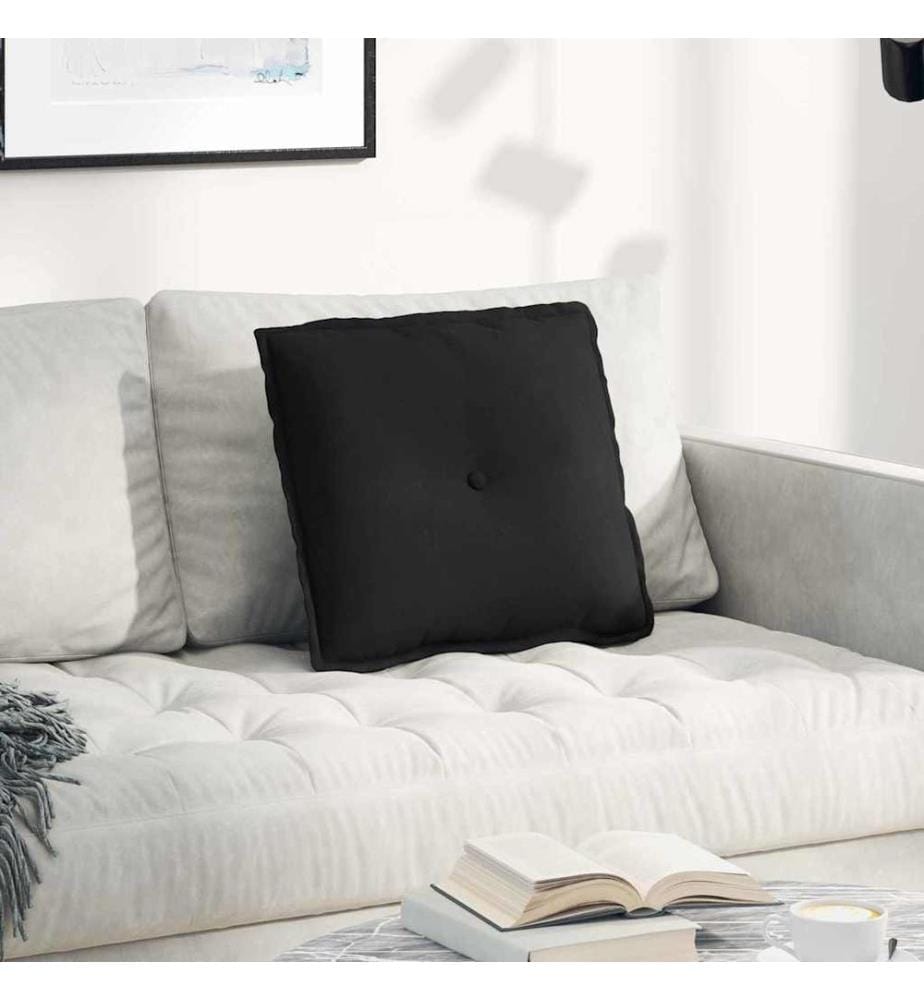 Coussin de Dos Noir 50 x 45 cm Tissu en microfibre