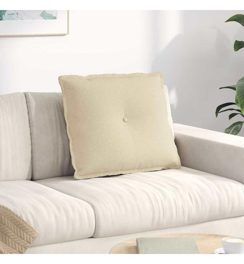 Coussin de Dos Crème 60 x 19 x 50 cm tissu