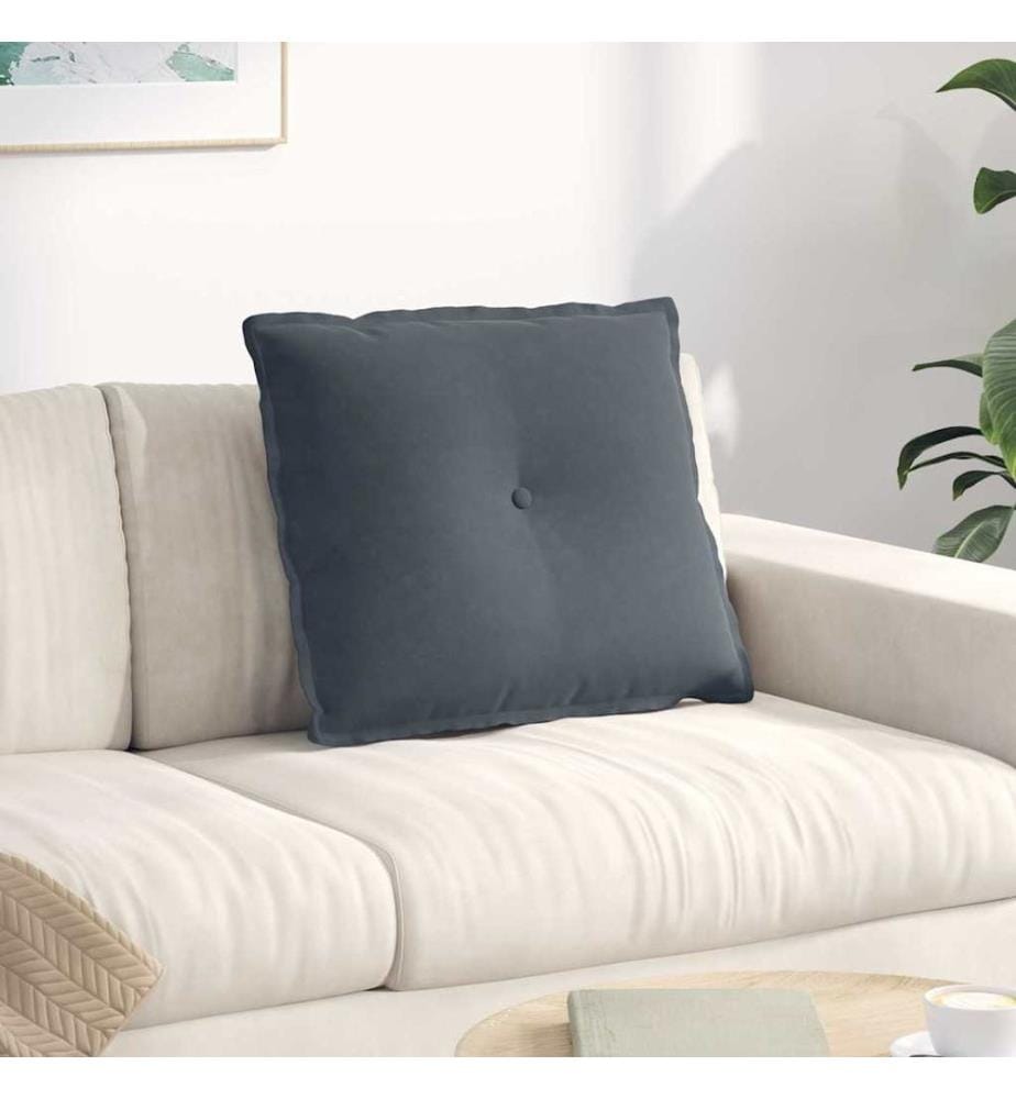 Coussin de Dos Gris foncé 60 x 50 cm Tissu en velours côtelé