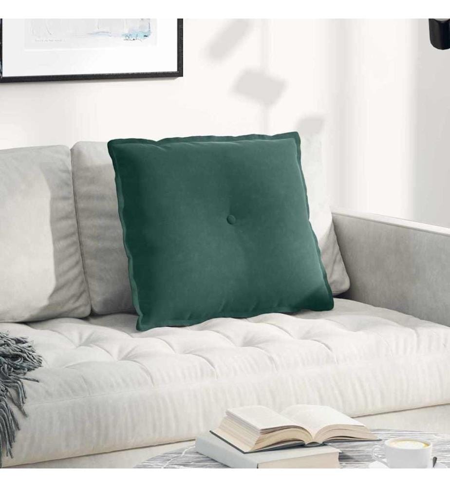 Coussin de Dos Vert foncé 60 x 50 cm Tissu en velours côtelé