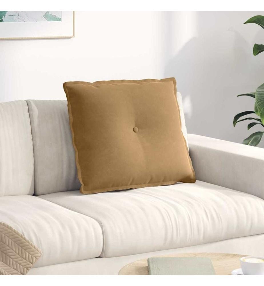 Coussin de Dos Marron 60 x 50 cm Tissu en velours côtelé