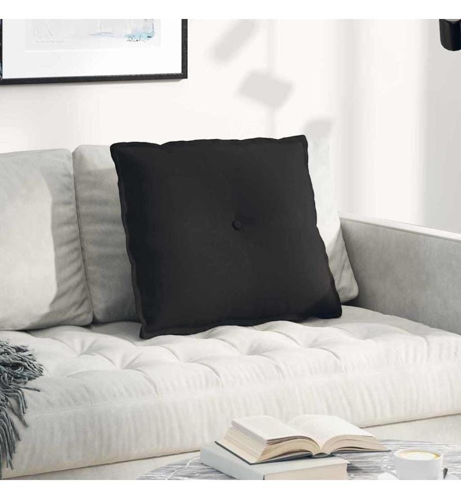 Coussin de Dos Noir 60 x 50 cm Tissu en microfibre