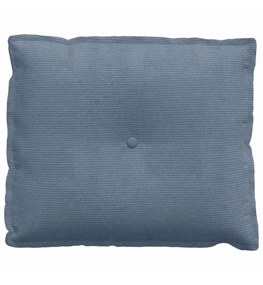 Coussin de Dos Bleu 60 x 50 cm Tissu en velours côtelé