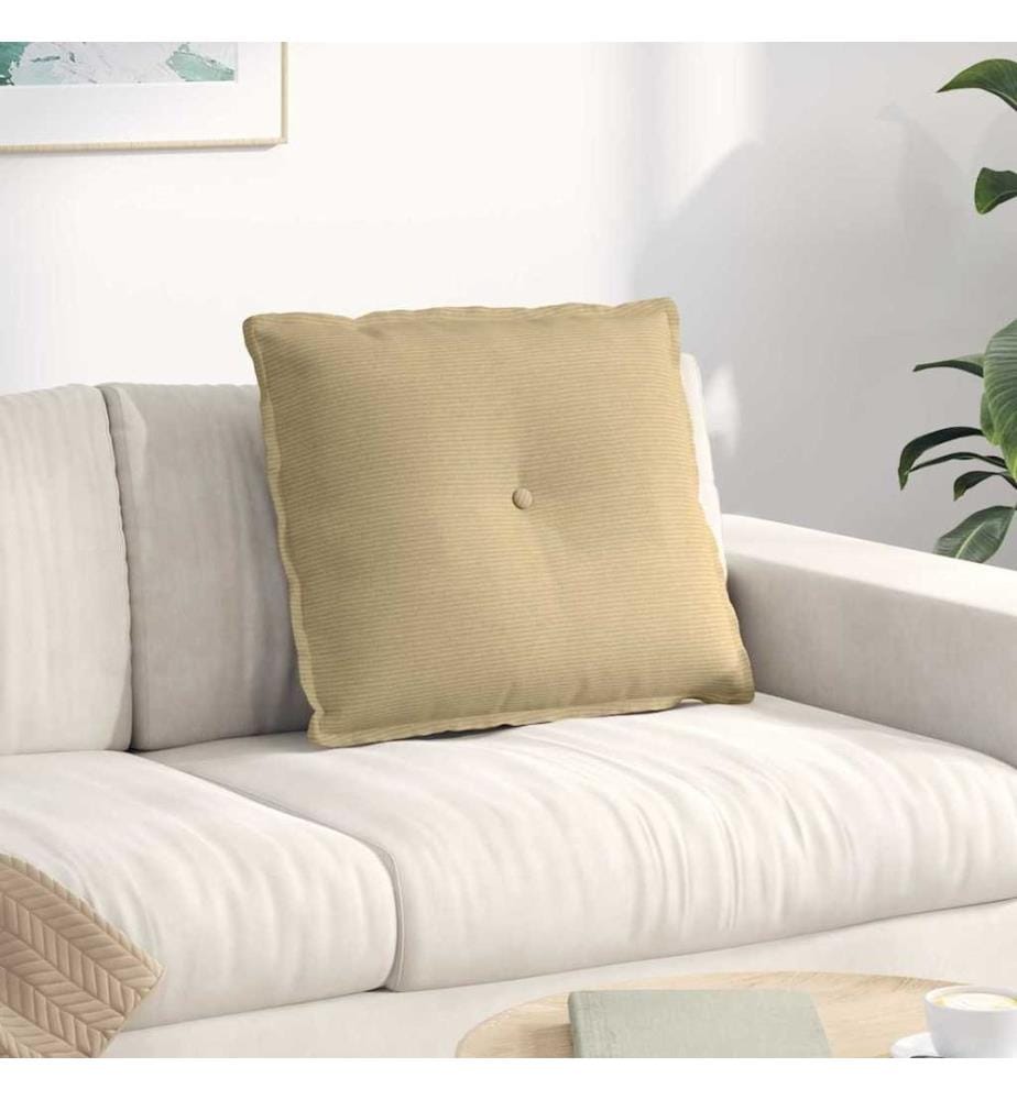 Coussin de Dos Vert gris 60 x 50 cm Tissu en velours côtelé