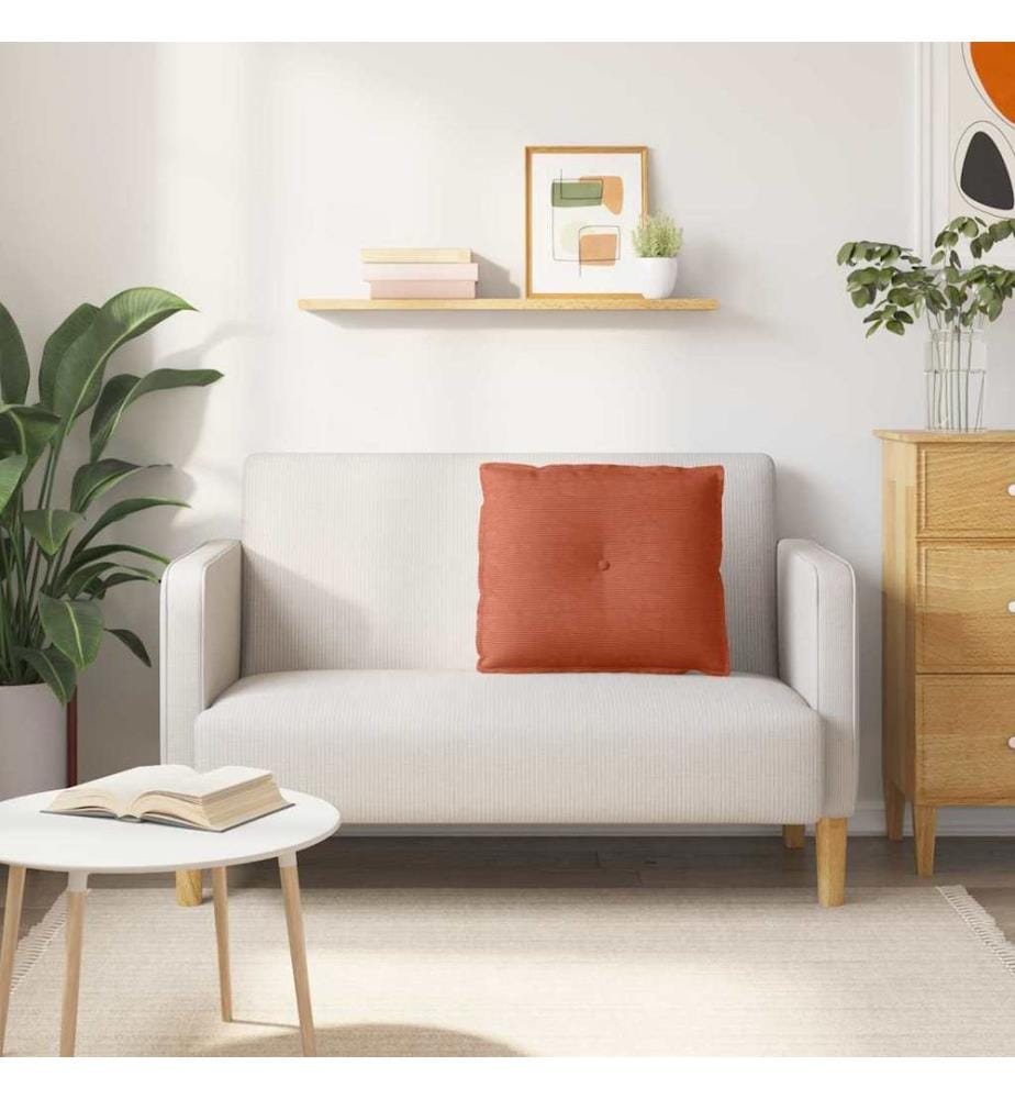 Coussin de Dos Rouge orange 60 x 50 cm Tissu en velours côtelé
