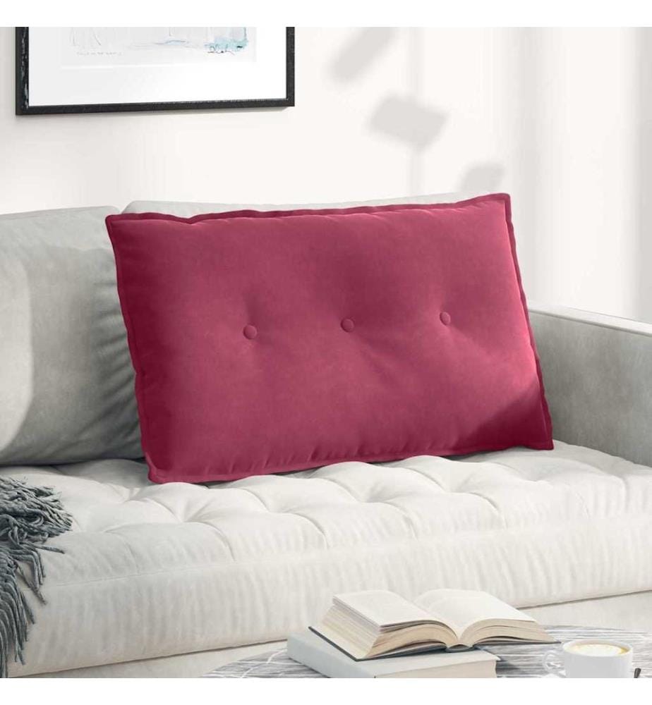 Coussin de Dos Bordeaux 80 x 50 cm Tissu en velours côtelé