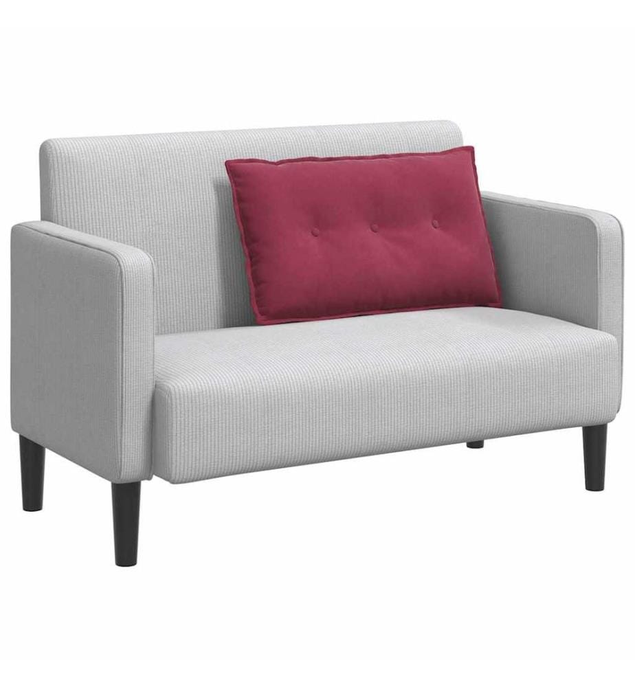 Coussin de Dos Bordeaux 80 x 50 cm Tissu en velours côtelé