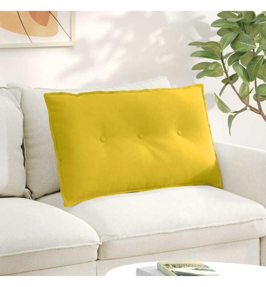Rücken Kissen Gelb 80 x 50 cm Cordstoff