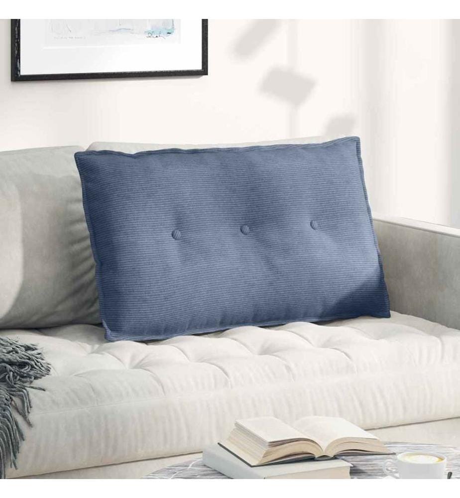 Rücken Kissen Blau 80 x 50 cm Cordstoff