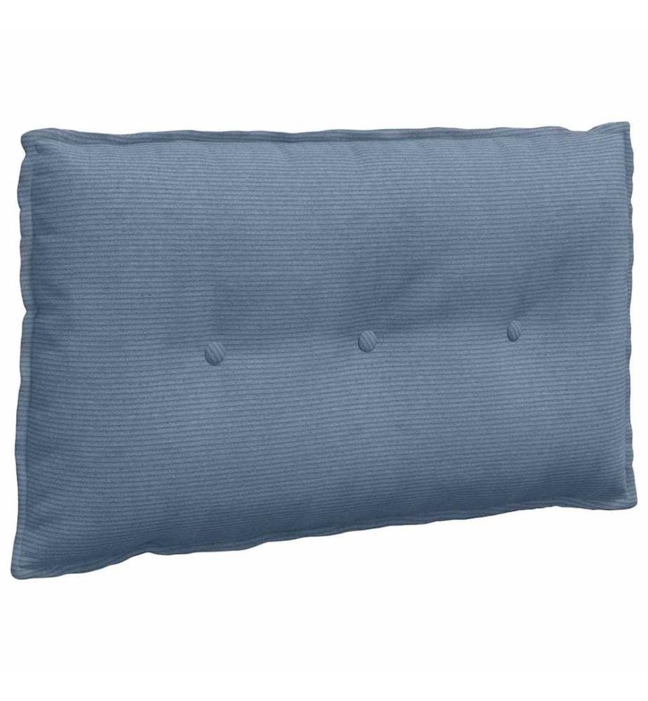 Rücken Kissen Blau 80 x 50 cm Cordstoff