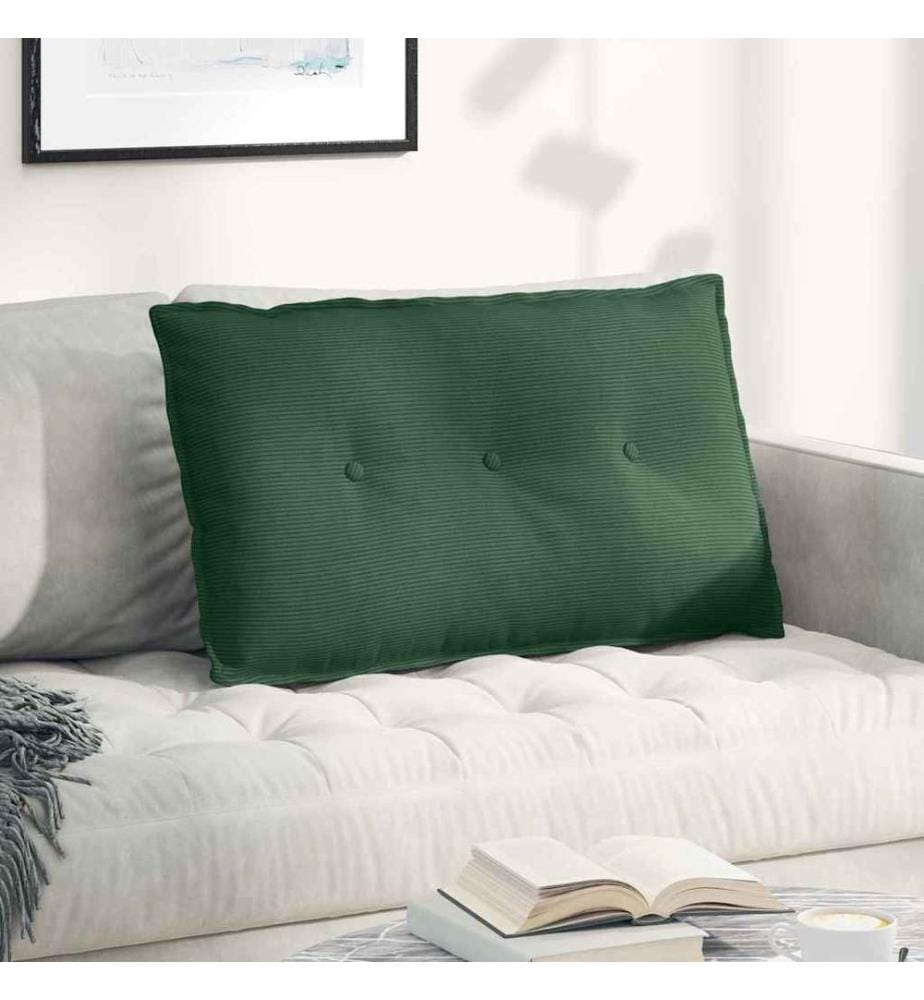 Coussin de Dos Vert Jungle 80 x 50 cm Tissu en velours côtelé