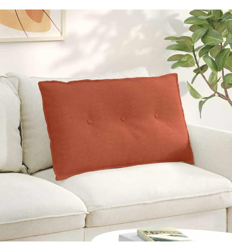 Coussin de Dos Rouge orange 80 x 50 cm Tissu en velours côtelé