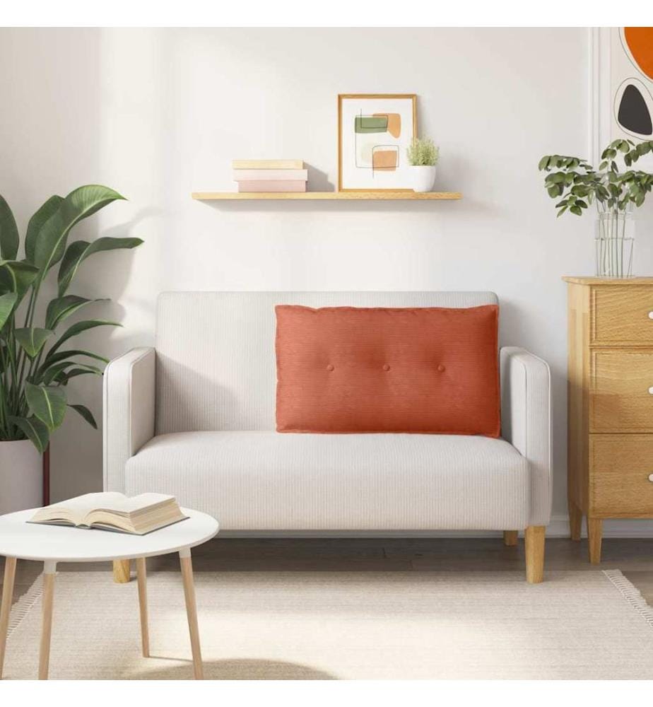 Coussin de Dos Rouge orange 80 x 50 cm Tissu en velours côtelé