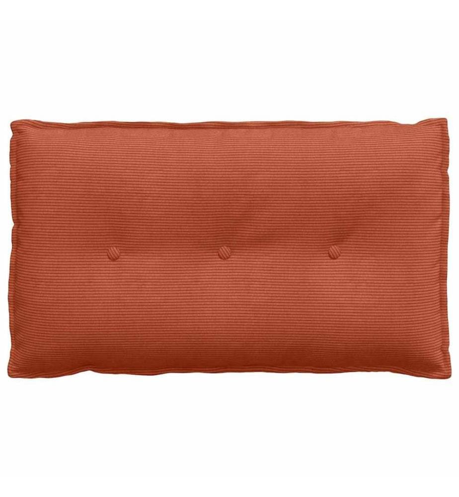 Coussin de Dos Rouge orange 80 x 50 cm Tissu en velours côtelé