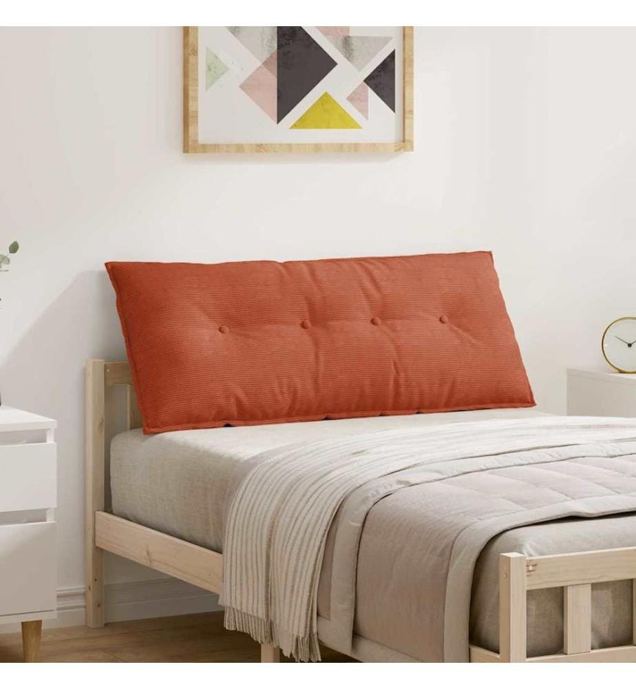 Coussin de Dos Rouge orange 120 x 50 cm Tissu en velours côtelé