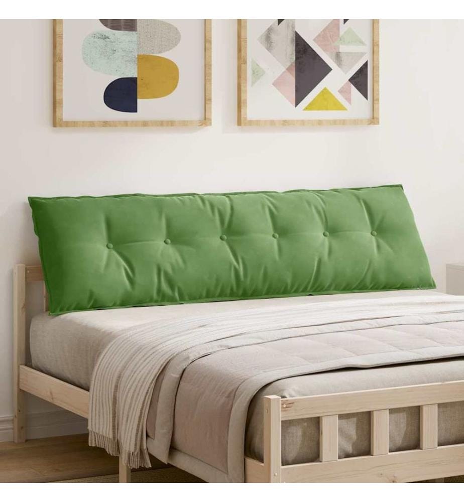 Coussin de Dos Vert clair 180 x 50 cm Tissu en velours côtelé