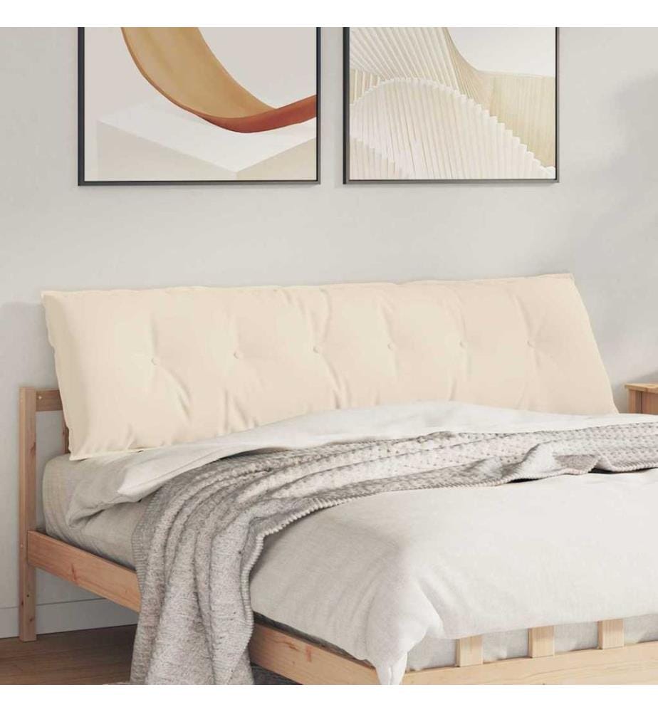 Coussin de Dos Beige 180 x 50 cm Tissu en microfibre