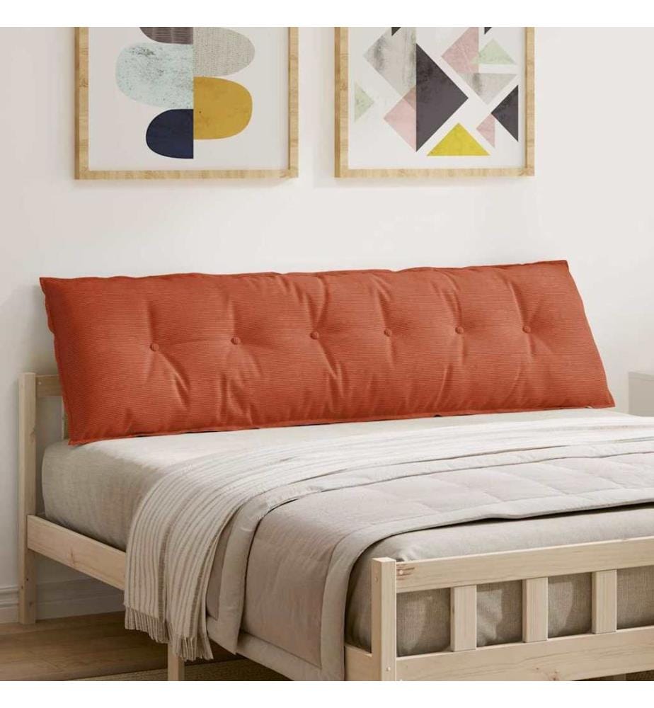 Coussin de Dos Rouge orange 180 x 50 cm Tissu en velours côtelé
