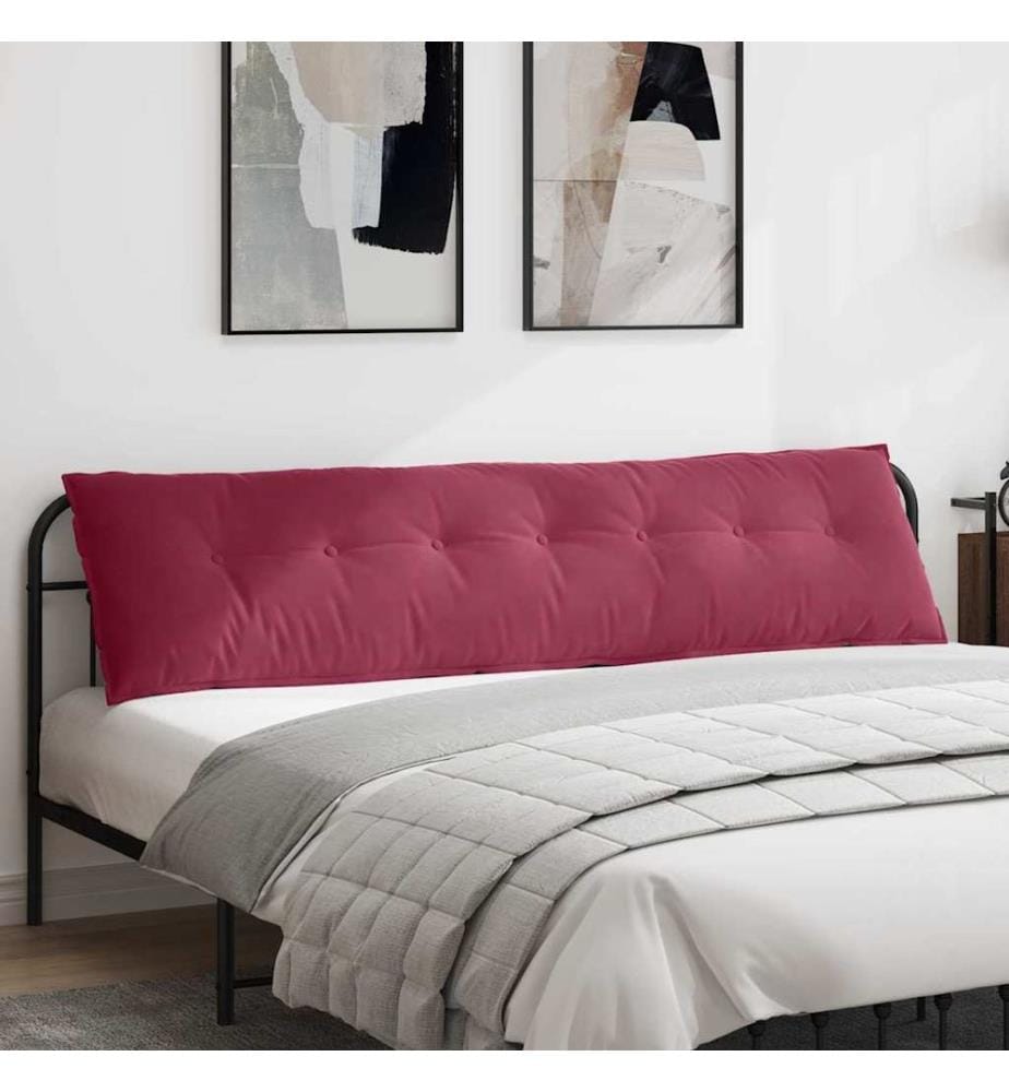 Coussin de Dos Bordeaux 200 x 50 cm Tissu en velours côtelé