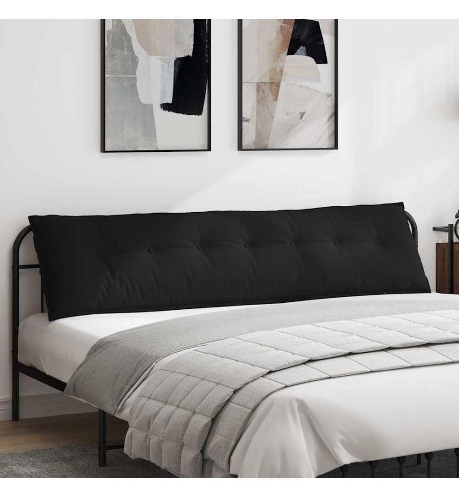 Coussin de Dos Noir 200 x 50 cm Tissu en microfibre