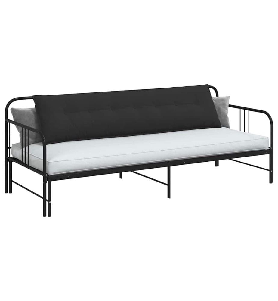 Coussin de Dos Noir 200 x 50 cm Tissu en microfibre