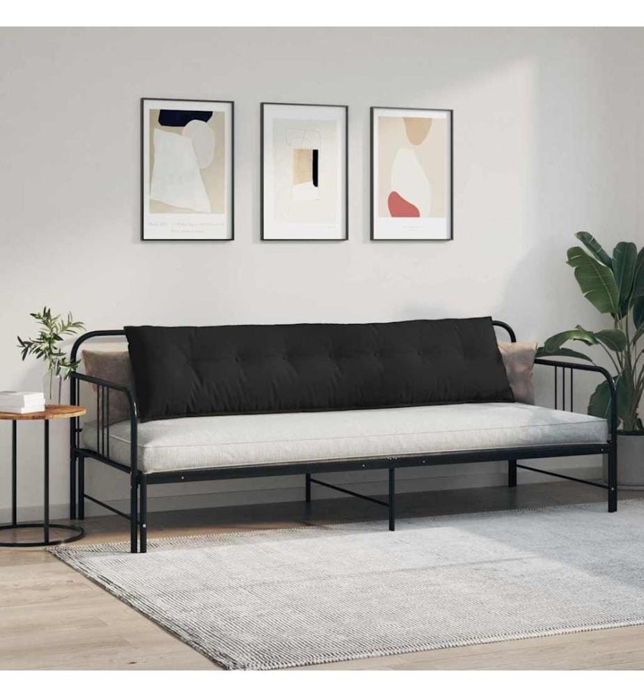Coussin de Dos Noir 200 x 50 cm Tissu en microfibre