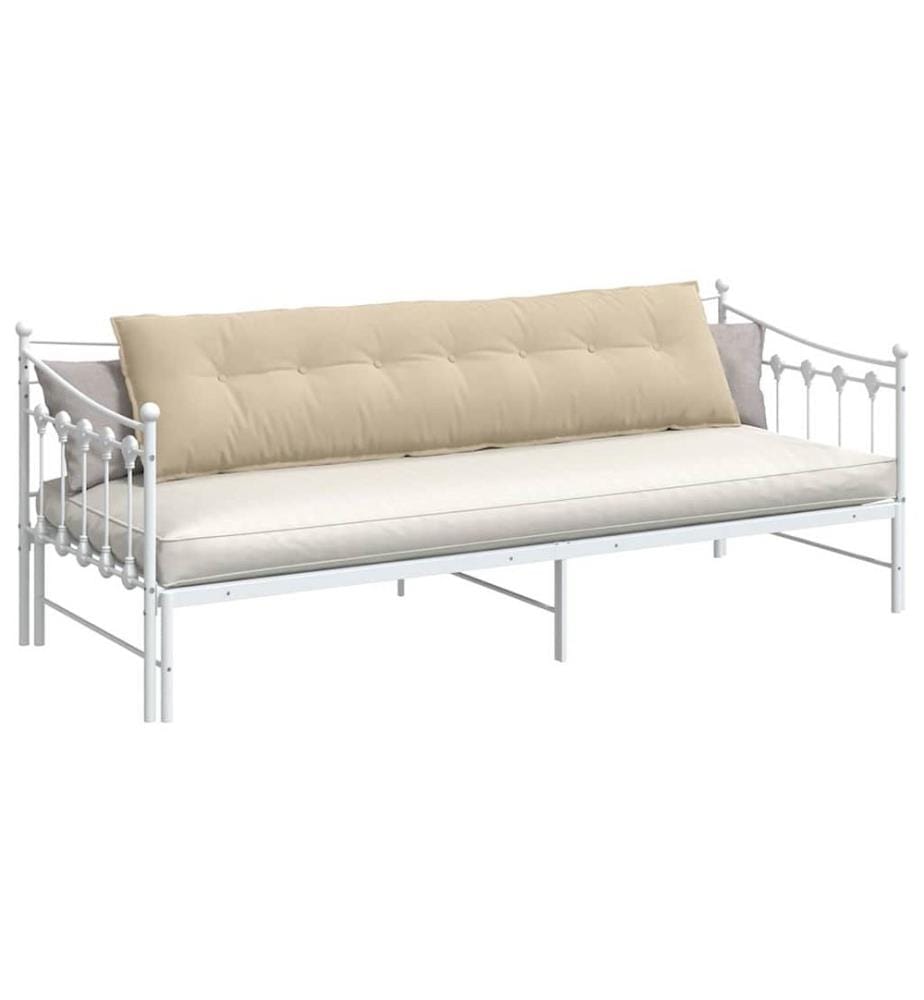 Coussin de Dos Crème 200 x 50 cm Tissu en microfibre
