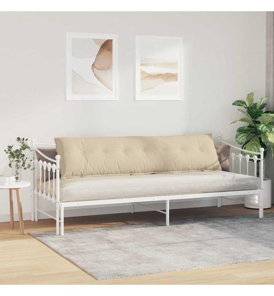 Coussin de Dos Crème 200 x 50 cm Tissu en microfibre