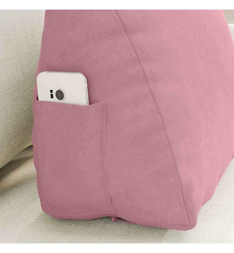 Coussin de Dos Rose 45 x 20 x 35 cm Tissu en velours côtelé