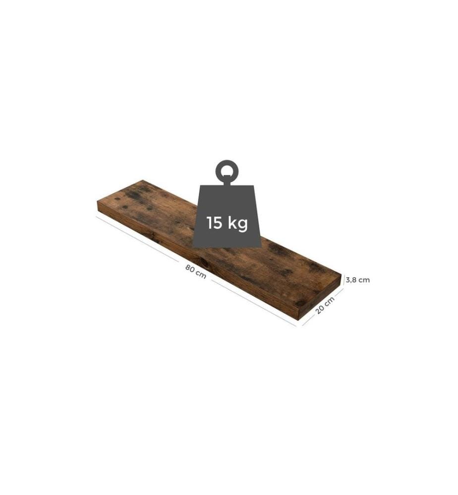 VASAGLE - Wandregal Ledge 80 x 3.8 cm, Braun