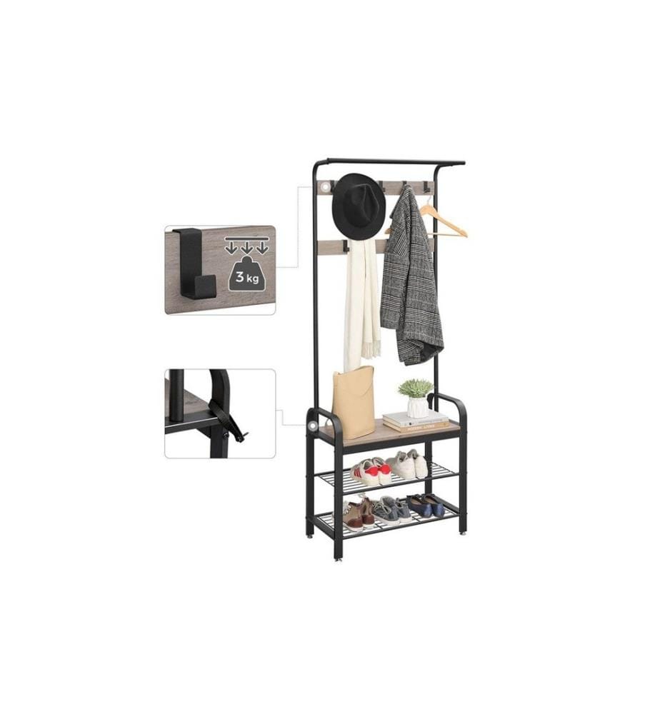VASAGLE - Portemanteau avec porte-chaussures 72 x 183 cm
