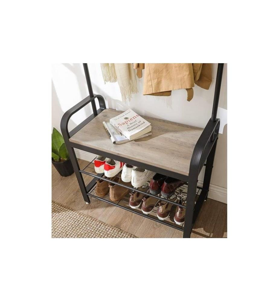 VASAGLE - Portemanteau avec porte-chaussures 72 x 183 cm