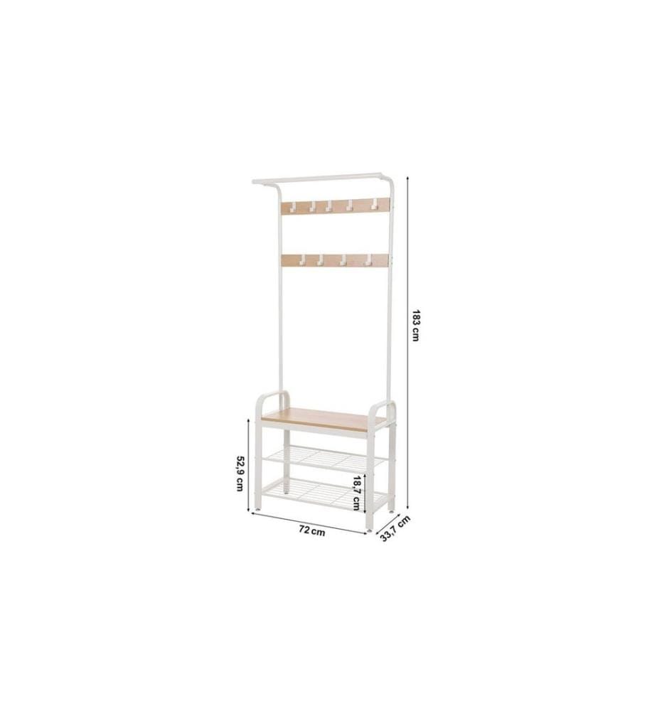 VASAGLE - Portemanteau avec porte-chaussures 72 x 183 cm