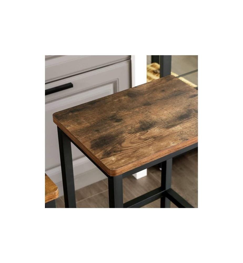 VASAGLE - Tabouret de bar rectangulaire, set de 2 40 x 65 cm, Brun/Noir