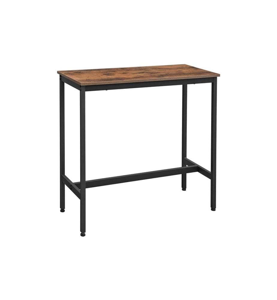 VASAGLE - Table de bar avec structure métallique 100 x 90 cm, Brun/Noir