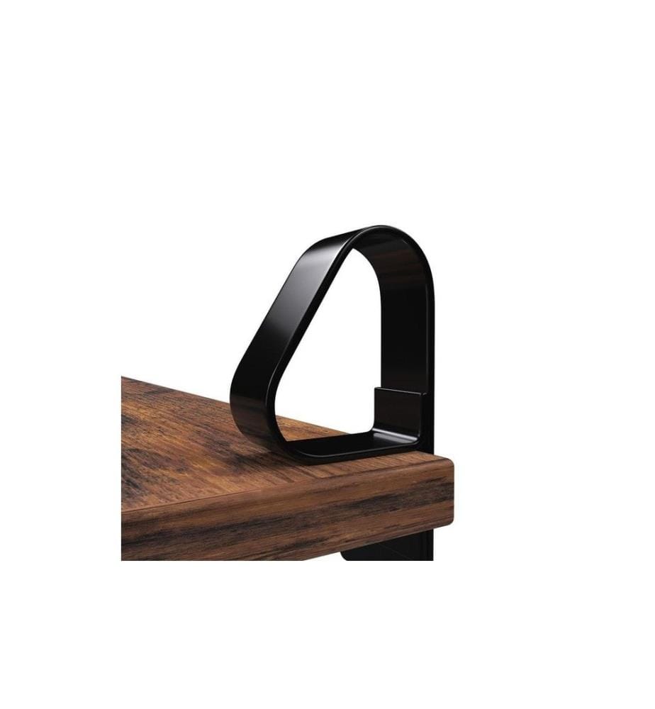 VASAGLE - Wandregal 2er Set 60 x 32 cm, Braun/Schwarz