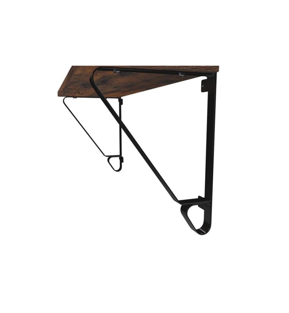 VASAGLE - Wandregal 2er Set 60 x 32 cm, Braun/Schwarz