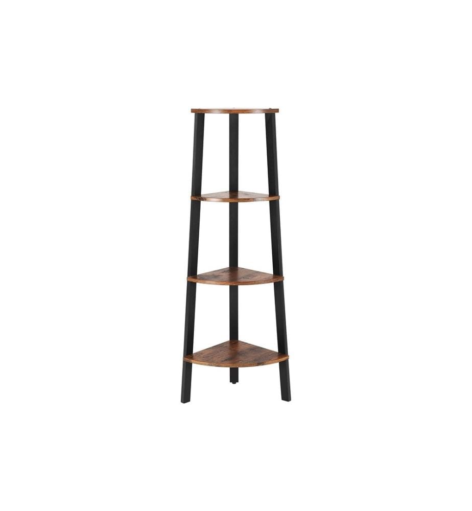 VASAGLE - Regal mit 4 Ebenen 34 x 125 cm, Braun/Schwarz