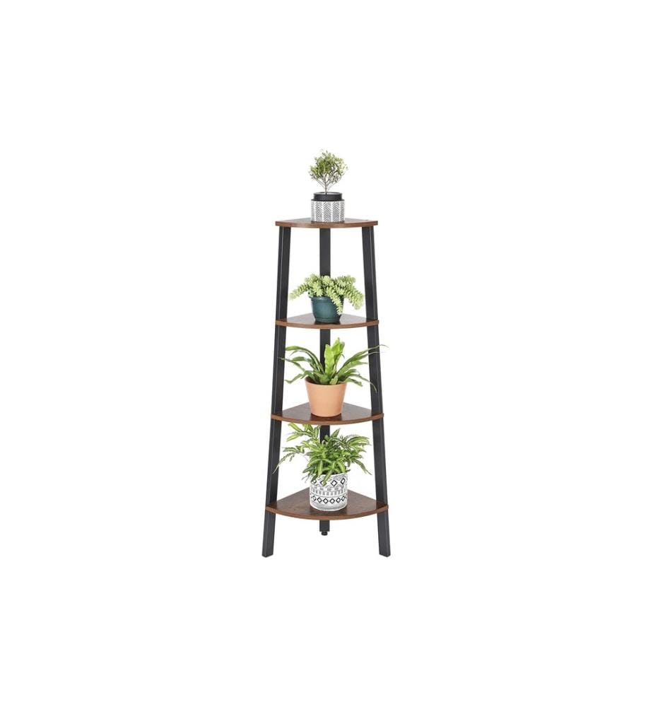 VASAGLE - Regal mit 4 Ebenen 34 x 125 cm, Braun/Schwarz