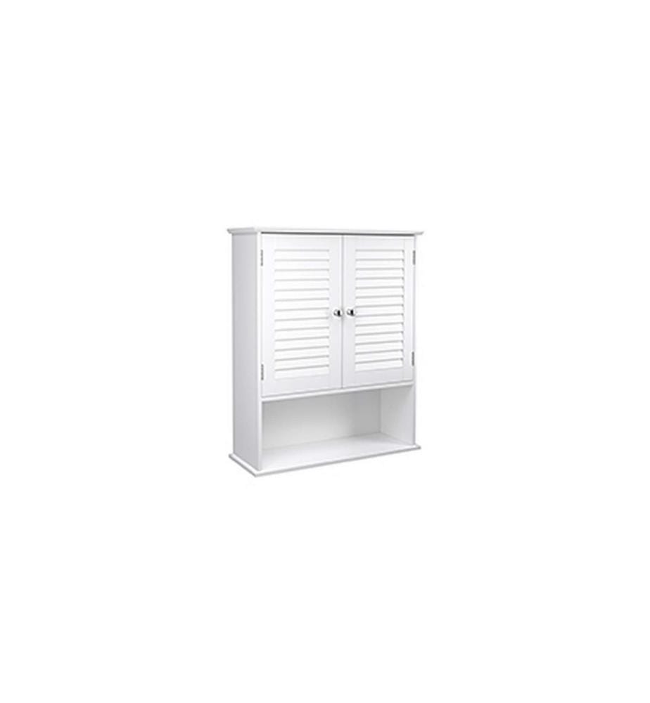 VASAGLE - Badezimmerregal mit Doppeltür 20 x 70 cm, Weiss