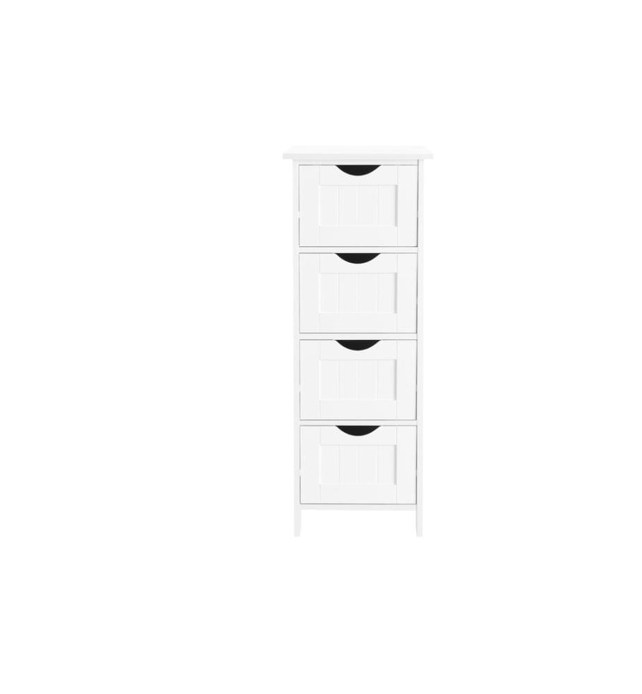 VASAGLE - Badezimmerregal mit 4 Schubladen 30 x 82 cm, Weiss