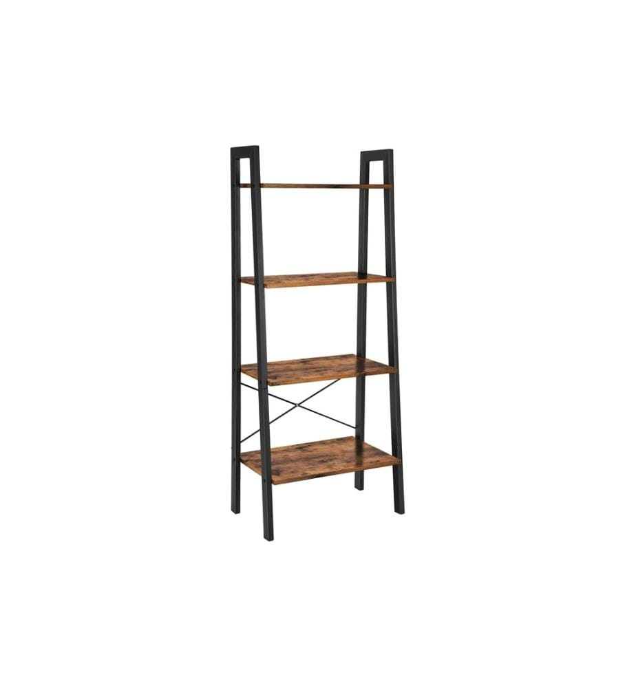 VASAGLE - Regal mit 4 Ebenen 56 x 137.5 cm, Braun/Schwarz