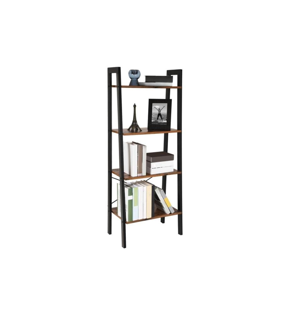 VASAGLE - Regal mit 4 Ebenen 56 x 137.5 cm, Braun/Schwarz