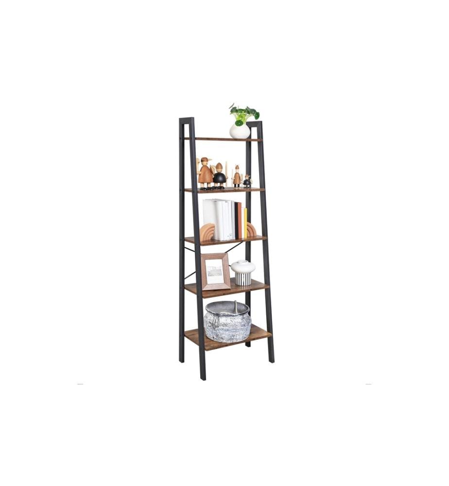 VASAGLE - Regal mit 5 Ebenen 56 x 172 cm, Braun/Schwarz