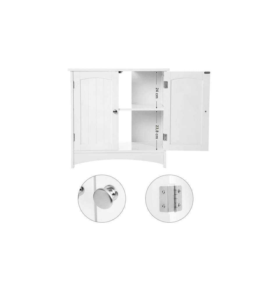 VASAGLE - Meuble sous lavabo avec double porte 60 x 60 cm, Blanc